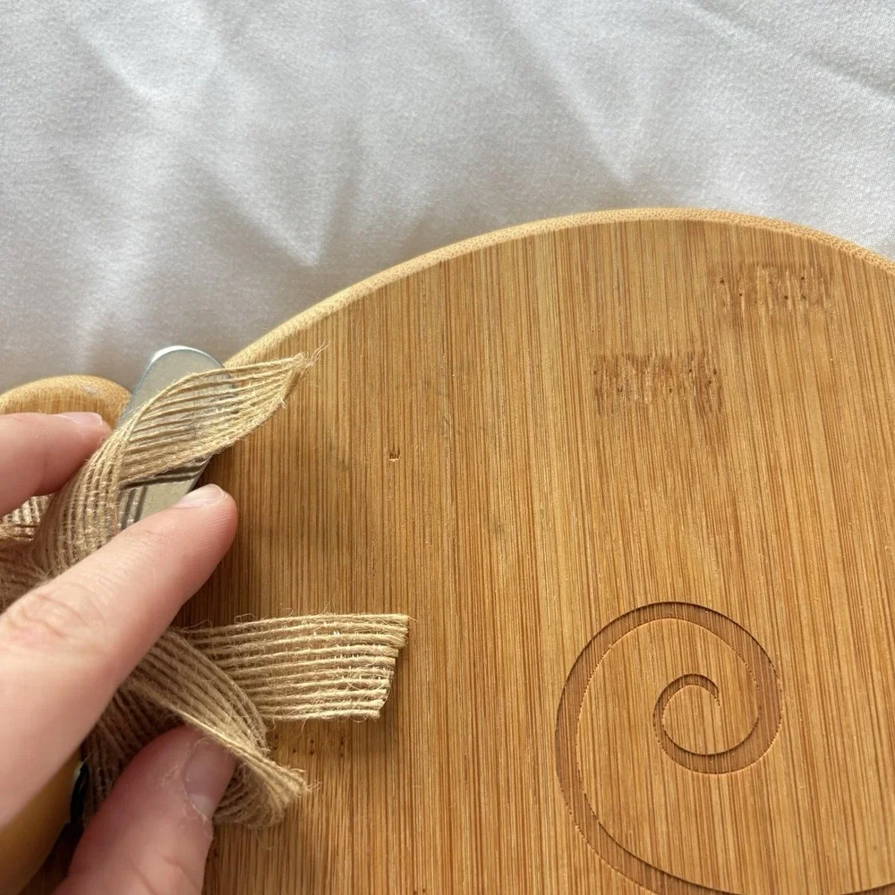 NEW Ganz 100% Bamboo Wooden Mouse MCM Cheese Charcuterie Tray Board Knife - Picture 3 of 7